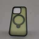 CACOE Magnetic Case for iPhone 14 Pro 6.1 inch with 360 Rotatable Ring Stand, Compatible with MagSafe Car Phone Mount, Cases Cover Phone Holder for Desk Meeting/VideosDark Green