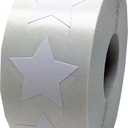 White Star Shape Stickers 1 Inch 500 Adhesive Labels
