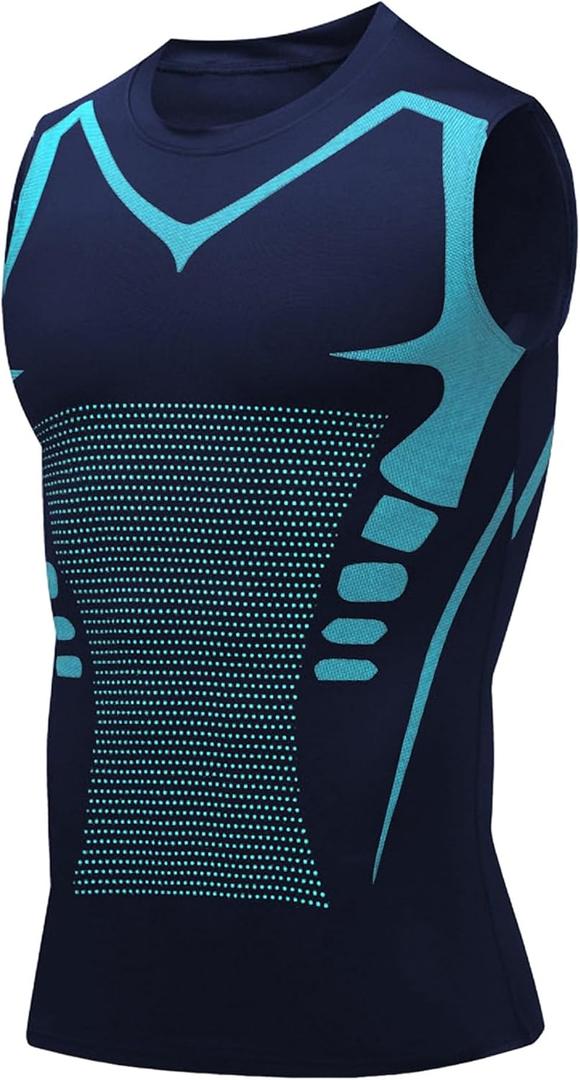 Compression Shirt Men Slimming Body Shaper Vest Crewneck Workout Shirts Tummy Control Undershirts (Purple), Small