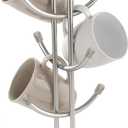FitWell Mugs Holder, Mug Tree, Coffee Mug Holder, Coffee Mug Tree, Mug Organizer for Cabinet, Mug Holder Stand, Coffee & Tea Cup Storage Rack (Satin Nickel, 8 Mugs Holder (17.5"H))