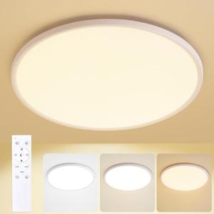 24 Inch Dimmable Ceiling Light Flush Mount 54W Remote Control LED Fixture 5400LM 3000K-6500K Adjustable Round Bright Lamp for Bedroom Kitchen Living Room Dining Bathroom White