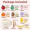 Play Food Sets for Kids Kitchen Wooden Food Toys for 3 Year Old Girl Boy Toddler Cutting Pretend Play Set Learning Toys Birthday Gift 1 2 3 Year Old Fruits