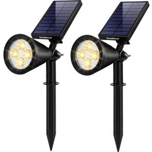 InnoGear Solar Lights Outdoor Waterproof Solar Garden Light for Outside Yard Landscape Lighting Pathway Spot Lights Spotlight Wall Light Auto On/Off, Pack of 2 (Warm White)