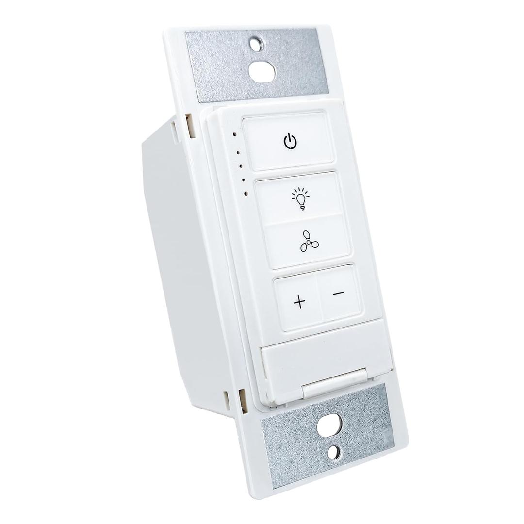 Universal Ceiling Fan Control and Dimmer Light Switch, 4-Speed Wall Control,Single Pole Fan & Light Switch Combo,Safety and Fire Protection