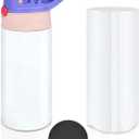 Kids Sublimation Tumbler,12oz Sublimation Water Bottle Blanks,Straight Stainless Steel Todder Sippy Cup,Double Wall Insulated Sippy Tumbler with Handle,Shrink Films,Leak Proof (Purple)
