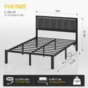 OLEVS Full Bed Frame with Headboard Metal Platform Bed Full Size with USB Charging Station and LED Lights, No Box Spring Needed
