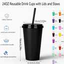 Plastic Tumblers with Lids and Straw, 16 Pack Reusable Iced Coffee Cups for Travel and Parties and Party Birthdays, 24oz (16, Crimson)