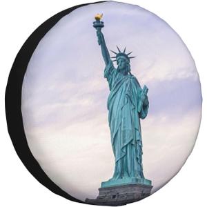 Spare Tire Cover Statue of Liberty Waterproof Dust-Proof Wheel Protector Universal 15 Inch Fit for Rv, Trailer, SUV, Camper, Truck