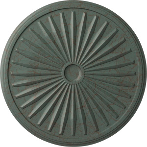 33 1/8"OD x 3 1/2"ID x 1 3/8"P Leandros Ceiling Medallion (Fits Canopies up to 5"), Hand-Painted Cloud Burst Crackle