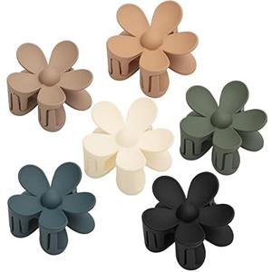6PCS Matte Flower Claw Clips, Large Hair Clips For Women Thick Hair, Big Cute Dasiy Hair Clips, Non Slip Strong Hold For Women Thin Hair Christmas Gifts Holiday