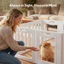 Soulbond Clear Acrylic Dog Playpen Indoor, Non-Slip,Tool-Free Assembly, External Door Lock Play Pen for Puppies and Small Dogs (24 Inch, White, 10 Panel)