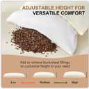Organic Buckwheat Pillow for Sleeping with Dual-Layer Pillowcase and Extra Tartary Buckwheat Hulls, Adjust Height and Firmness, Neck Support Pillow for Back and Side Sleepers 14"x20" (Off-white)