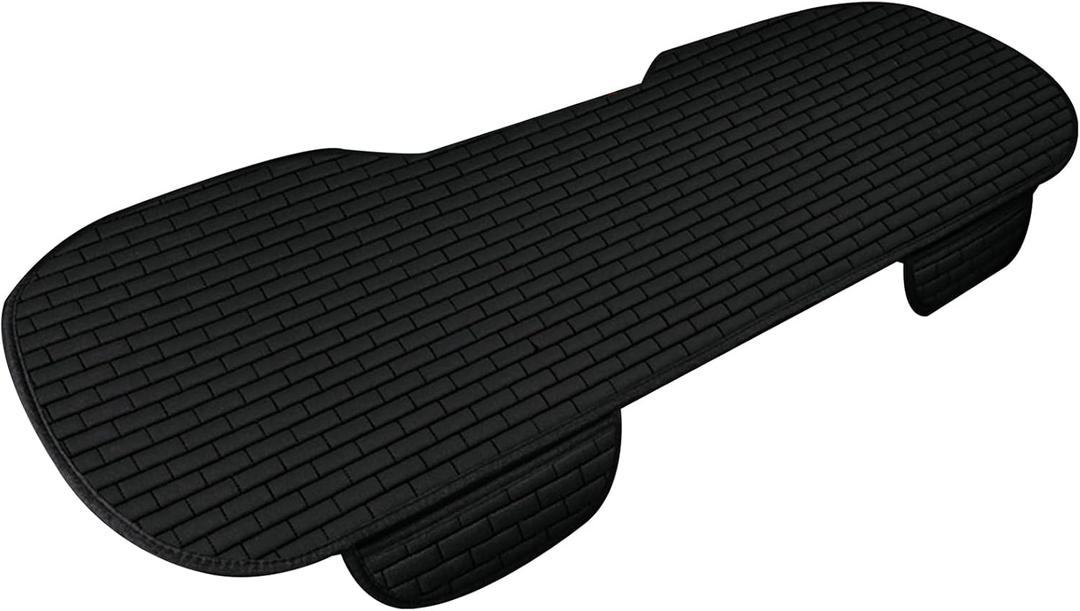 Car Front Seat Cover, Non-Slip & Breathable Bench Seat Cover with Side Pockets, Universal All-Season Car Seat Cushion Pad for Most Cars, Car Interior Accessories (Rear Seat Cover/Black)