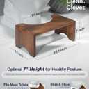 Foldable Toilet Stool, Acacia Wood Poop Stool for Potty Training, 7 Inch Wooden Bathroom Aid for Comfortable Posture (Walnut, Foldable)