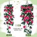 Suncalla 8 Pcs 3.3ft Artificial Hanging Rose Vine Fake Rose Flowers with Green Leaves Silk Hanging Plants Garland for Home Garden Wedding Party Mother's Day Indoor Outdoor Decor