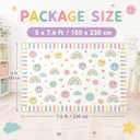 gisgfim 5x7.6ft Large Classroom Rugs Smile Face Seating Carpet, Pastel