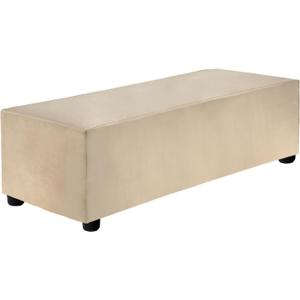 Uxcell Stretch Foot Stool Cover Rectangular Square Foot Stool Slipcover with Elastic for Footstool Living Room Bedroom Fit Length 101-127cm / 39.76"-50", L-Large, Taupe