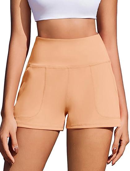 PINSPARK Workout Shorts Women Wide Leg Athletic Shorts High Waisted Yoga Shorts Tummy Control Gym Short with Pockets (X-Small, Army Green) PINSPARK Workout Shorts Women Wide Leg Athletic Shorts High Waisted Yoga Shorts Tummy Control Gym Short with Pockets (X-Small, Army Green)