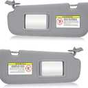 2Pcs Driver & Passenger Side Sun Visor Without Light Fit for Hyundai Elantra 2011 2012 2013 2014 2015, Replace for 852103X000TX, 852203X000TX Gray (Left & Right)