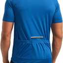Bikewa Men's Cycling Jersey Moisture Wicking Short Sleeve UPF Half Zip Bike Road Riding Biking Shirts for Men Zipper Pockets (Large, Royal Blue)