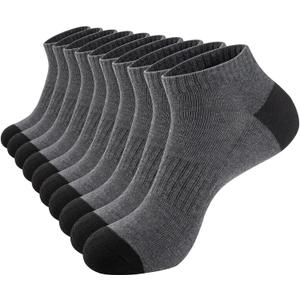 Eallco 10 Pairs Mens Ankle Socks Low Cut Socks for Men Athletic Socks Breathable Cushioned