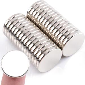 MIN CI 30 Pcs Super Strong Rare Earth Magnets, 20 x 3 mm Decorative Round Silver Neodymium Fridge Magnets, Multifunctional for Crafts, Whiteboard, Locker