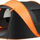 Pop Up Camping Tent, 6 Person Instant Tent Waterproof PU4500mm, Spacious Ventilated Camping Tent with Front Porch, Quick Setup Lightweight Portable for Outdoor Camping Hiking Beach