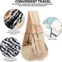 Dog Carrier Sling - Reversible Puppy Carrier Purse with Storage Pocket, Hand-Free Dog Sling Carrier for Carry Small Dogs and Cats, Travel Safety Harness, Dog and Cat Harness (Apricot)