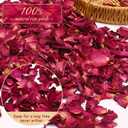 300+ PCS Biodegradable Red Rose Petals Wedding Confetti, 20+ Cups Dried Flower Petals for Valentine's Day, Bath, Bridal Shower, Soap, Candle Making, Mother's Day Presents and Bridal（2 QT）, Medium