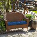 Arden Outdoor Wicker Settee Cushion, 41.5 x 18, Rain-Proof, Fade Resistant Cobalt Blue Texture