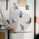 6 Pcs Halloween Fridge Magnets Little Ghost Themed Halloween Refrigerator Decoration Magnets Cute Cartoon Spooky Magnetic Holiday Fridge Magnet for Mental Door Kitchen Garage Home Party Car Decor