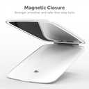 NEZZOE Rechargeable Folding Makeup Mirror with LED Lights, 10" x 7" Large Travel Mirror, 3 Lighting Modes, 2000mAh Battery & Magnetic Closure