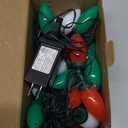 C7 Incandescent Christmas Lights Multicolor, 25FT C7 Red Green White Vintage Christmas Lights with 27 Multicolor 5W Incandescent Bulbs for Christmas Tree/Holiday Party Decorations