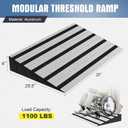 6" Rise Modular Threshold Ramp for Doorways, Stable Wheelchair Ramp for Home Steps, Aluminum Door Ramp and Curb Ramp for Scooters, Power Chairs, Cars, 1100LBS Load Capacity