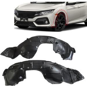 Front Left and Right Side Fender Liner Compatible with Honda Civic 2016 2017 2018 Replace# 74151TBAA00 74101TBAA00 HO1248158 HO1249158 Front Fender Wheel Splash Set