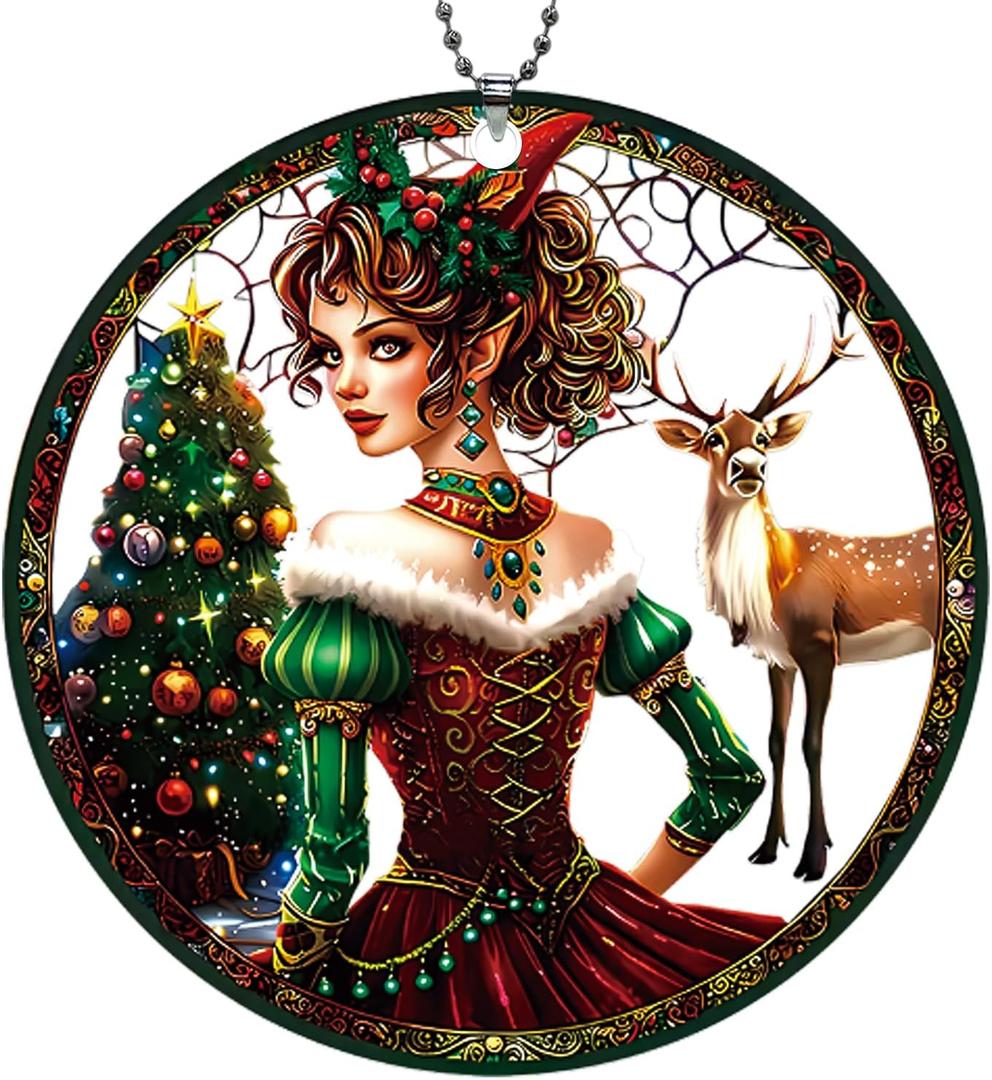 3 x Elf Ornament, Women & Deer Ornaments for Christmas Tree, Beautiful Elf Christmas Decor, Funny Christmas Ornaments Exchange Ideas
