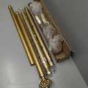 2 Pack Gold Curtain Rods for Windows 30-41 Inch, Decorative Vintage Crystal 1'' Diameter Curtain Rod with Gold Foil Finials, Adjustable Heavy Duty Easy Install Drapery Pole Set for Farmhouse