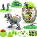 Smashers Mega Jurassic Light Up Dino Egg (T-Rex) by ZURU Collectible Egg with Over 25 Surprises, Volcano Slime, Fossil Toy, Dinosaur Toys, T-Rex Toy for Boys and Kids