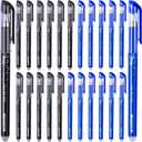 24 Pack Erasable Gel Pens Clicker Fine Point 0. 5 mm, Make Mistakes Disappear, 12 Black 12 Blue Inks for Writing Planner and Crossword Puzzles Back to School Office Supplies
