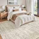 Soalmost 7x10 Area Rug for Living Room Washable Rugs Non-Slip Beige