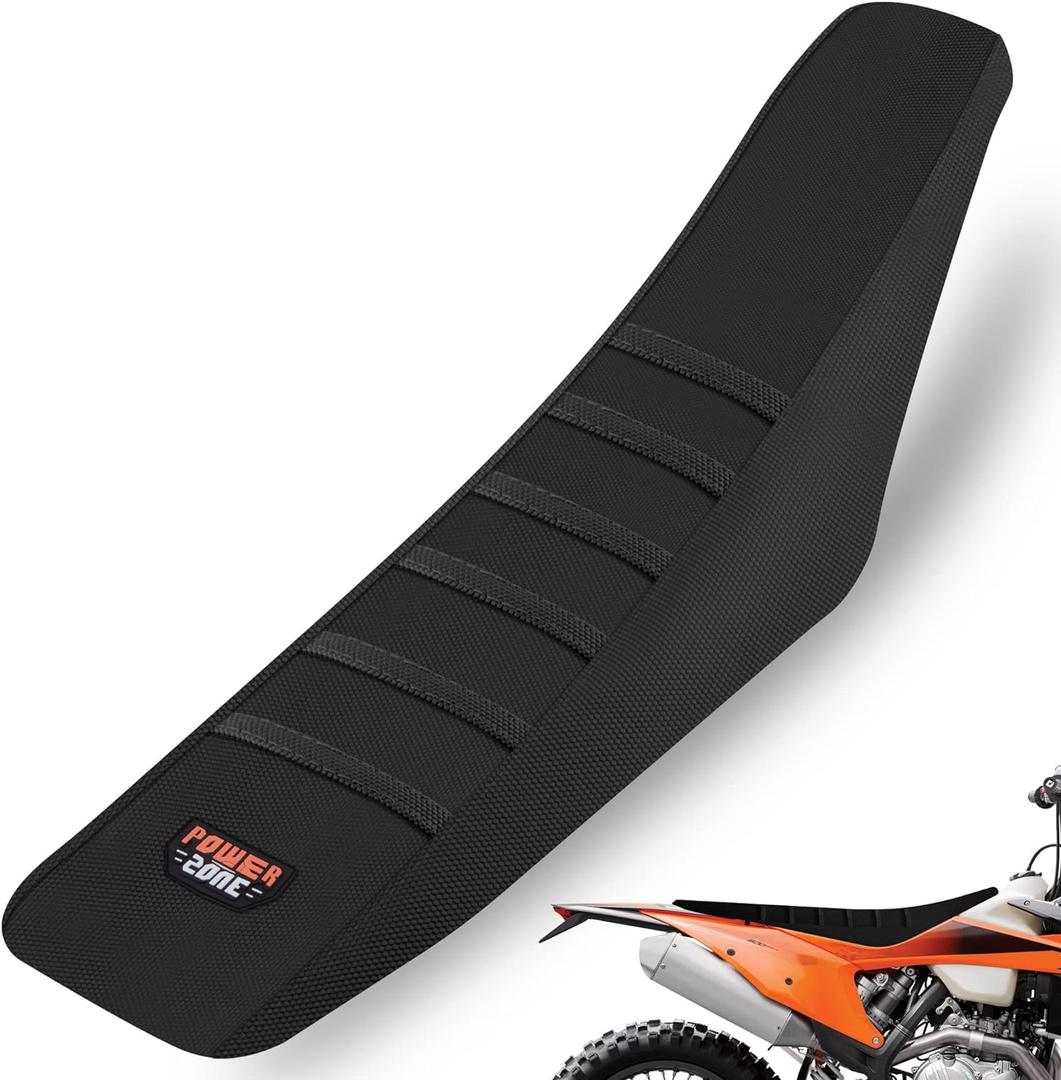 Universial Dirt Bike Seat Cover - Soft Ribbed Rubber Seat Covers for Motorcross Enduro (Black-2)