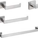 VELIMAX Premium Stainless Steel 4 Pieces Bathroom Hardware Accessories Set Wall Mounted Towel Bar Set, Brushed, 23.6-Inch