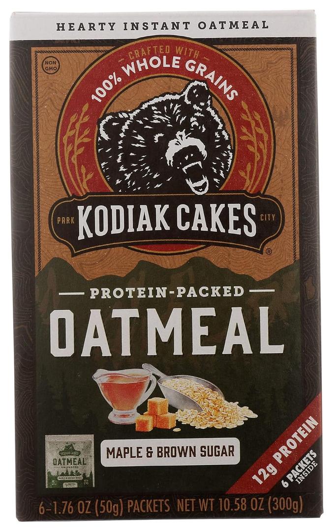 Kodiak Instant Oatmeal Packets, Maple Brown Sugar, High Protein,100% Whole Grains, 6 boxes with 6 packets each (36 packets total), Best By 02/05/2026