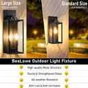 BesLowe 18” Large Outdoor Wall Light, 2-Light Exterior Porch Sconce, Black