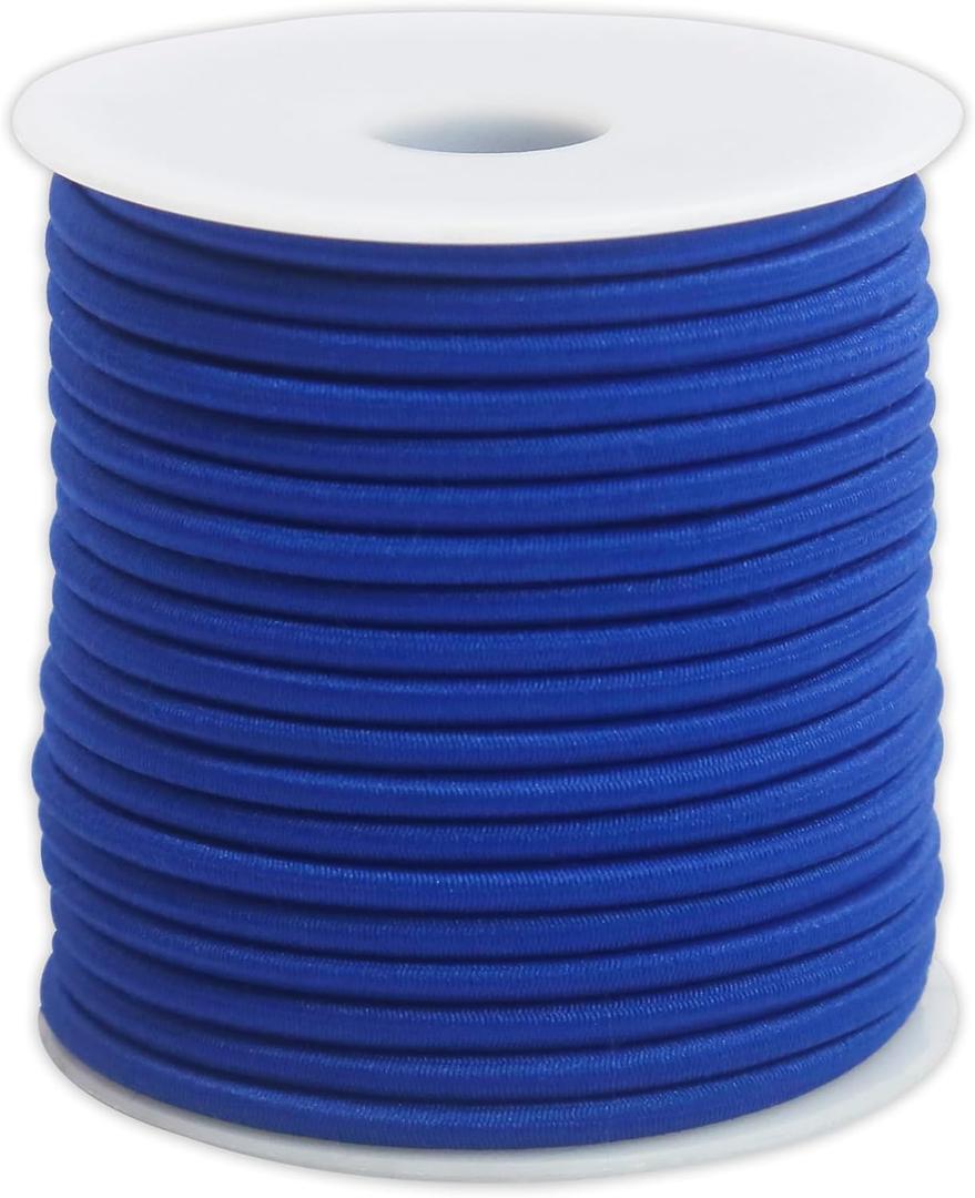 1/8 inch Royal Blue Elastic Cord String for Sewing 55ft 3mm Round Elastic Rope Cord for Hair Ties Thin Elastic Strap Stretchy Thread for Clothes-Keychain-DIY Crafts & Project Supplies(ZH188)