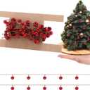Blulu Mini Red Bell Christmas Garland for Mini Christmas Tree 10ft Red Multi-Sized Miniature Metal Jingle Bell for Holiday Mantel Decoration Indoor Outdoor Party Supplies Gifts