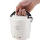 Omabeta Portable Rice Cooker for Travel Mini 12V 100W 1L Electric Portable Multifunctional Rice Cooker Food Steamer for Cars Can be Used As Electric Lunch Box(white)