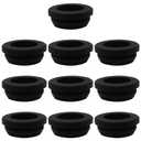 3/4" (19mm) Drill Hole Grommet, 9/16" ID Rubber Grommets for Wiring, 10Pcs Black Top Hat Silicone Rubber Hole Plugs, Eyelet Ring Gasket Hole Plugs Protector for Automotive Firewall Wire Cable