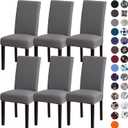Sufdari Dining Chair Covers,Kitchen Chair Cover,Parsons Chair Slipcover,Spandex Chair Protectors for Dining Room Stretch Chairs Cover Set of 6 -Gray