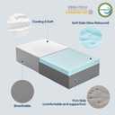 Kehangte Cooling Cube Pillow for Side Sleepers, Square Memory Foam Side Sleeper Pillow Firm Soft Double-Sided Supportive, Support Head Cervical Pillow for Neck Shoulder Pain, 24"x12"x5"